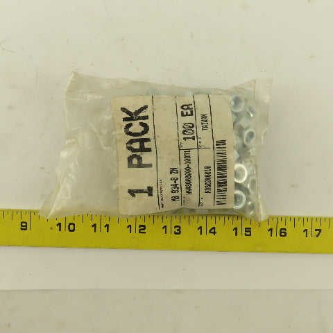 M8-1.25 DIN 934 Zinc Steel Hex Nut Class 8 Lot Of 100