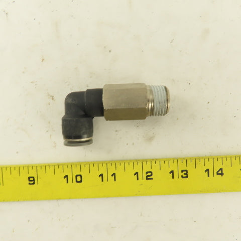 1/2" NPT x 1/2" Tube Push To Connect Elbow 90° Extended