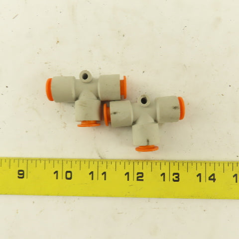 SMC 3/8" Nylon Push To Connect Tube Union TEE Lot Of 2