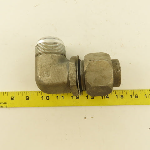 1-1/2 OD Tube 1-7/8-12 JIC Flare X 1-7/8-12 ORB Male 90° Elbow