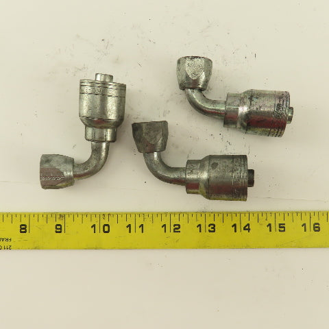 Eaton 1/2" Hose (-8) Crimp x 1/2" Female Swivel 90° Elbow Lot Of 3