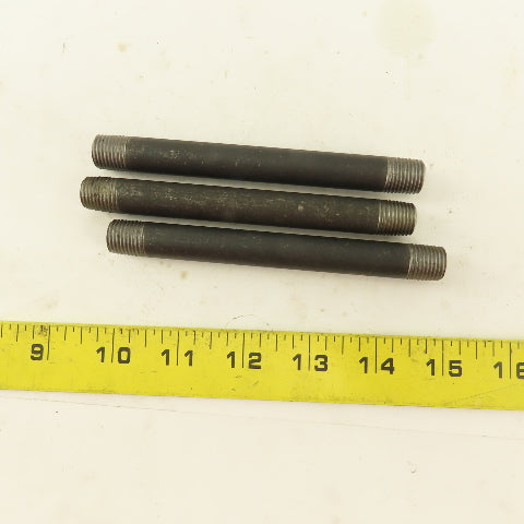 1/4" NPT x 5" Schedule 80 Black Steel Welded Pipe Nipple Lot of 3