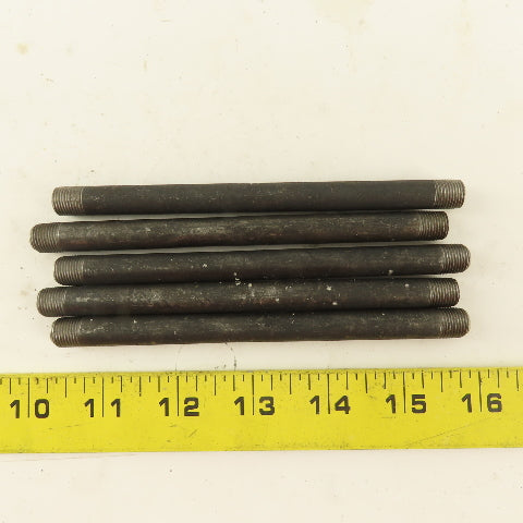 1/8" NPT x 5-1/2" Schedule 80 Black Steel Welded Pipe Nipple Lot of 5