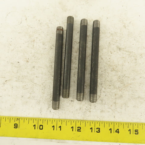 1/8" NPT x4-1/2" Schedule 80 Black Steel Welded Pipe Nipple Lot of 4