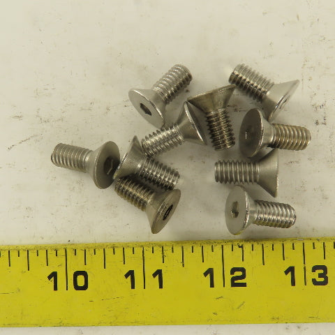 5/16-18 x 1/2" Stainless Steel Flat Socket Allen Head Screw Lot Of 10