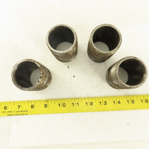 1-1/2" NPT x 2-1/2" Schedule 80 Black Steel Welded Pipe Nipple Lot of 4