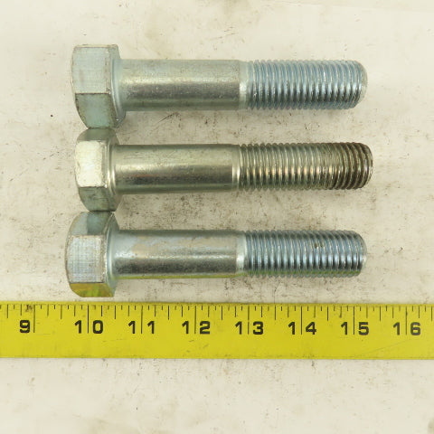7/8-9 x 4-1/2" Hex Head Bolt Zinc Plated Lot Of 3
