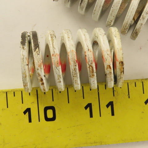 White RED Stripe Die Spring 1/2" ID x 1" OD Square Wire 0.1165" Thick Lot Of 12
