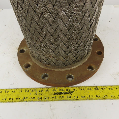Vibration Eliminator Stainless Steel Braided Hose W/Steel Fixed Flange 10"x26"