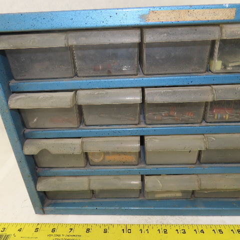 20 Drawer Plastic Storage Unit W/ Contents Electrical Resistors 500+ Pieces