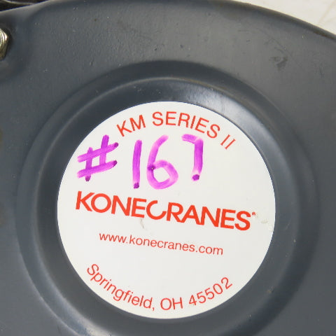 KoneCranes KM Series II 1 Ton Manual Chain Hoist 10" Lift 5' Hand Wheel Chain