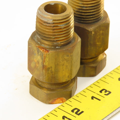 5/8" Compression x 1/2" Brass Male Fitting Lot Of 2