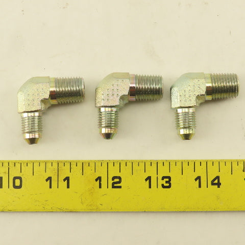 Eaton 2024-4-4 1/4" NPT Male x 7/16" JIC Male 90° Elbow Steel Lot Of 3
