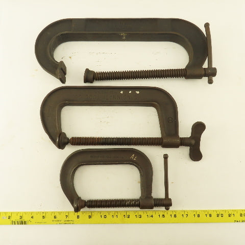 Drop Forged Steel 10" 8" & 5" C-Clamp Tool Lot of 3