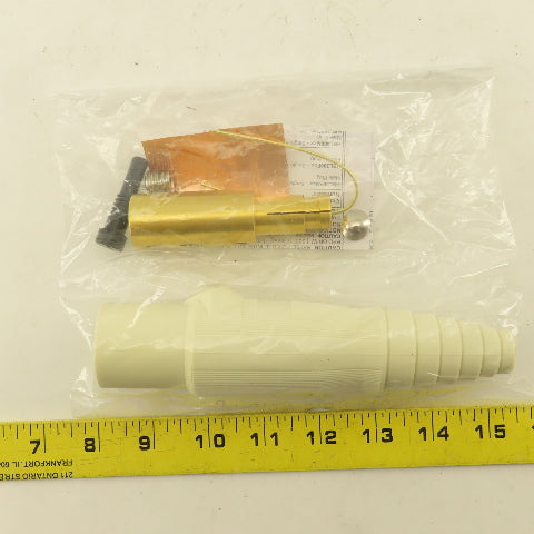 Hubbell HBL300MW 600VAC 300A Single Pole Male Plug White