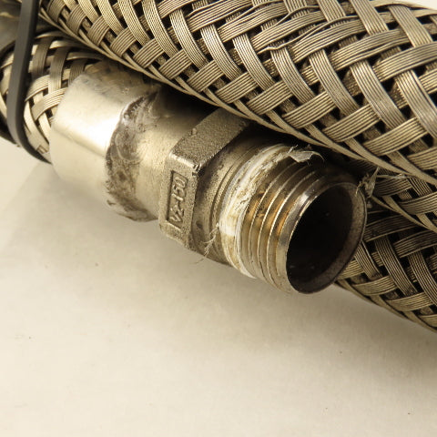 1/2" Stainless Steel Braided Reinforced Hose 3/4" JIC Swivel 1/2" Male 18-1/2'