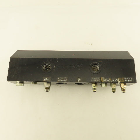 Aluminum Fluid Manifold Block 18 Isolated 90° Ports 13"