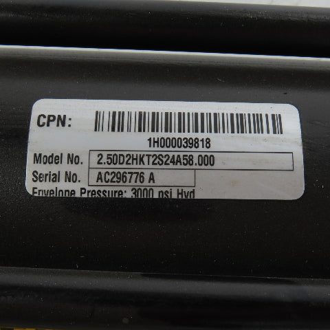 Parker 25002HKT2S24A58.00 Hydraulic Cylinder 2-1/2" Bore 58" Stroke 3000PSI