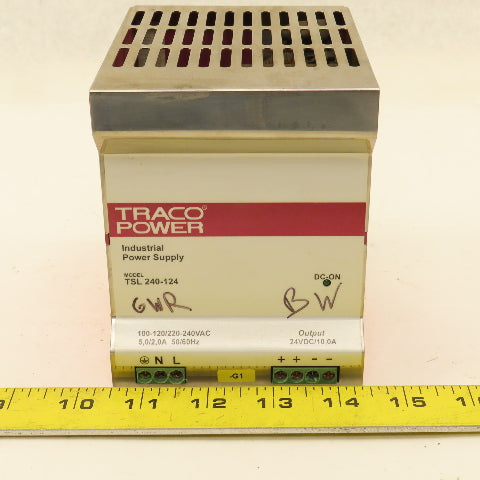 Traco Power TSL 240-124 Industrial Power Supply In 100-120/220-240 Out 24VDC/10A