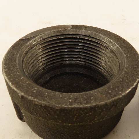 Anvil 1-1/2" Malleable Iron Black Pipe Cap USA Lot Of 2
