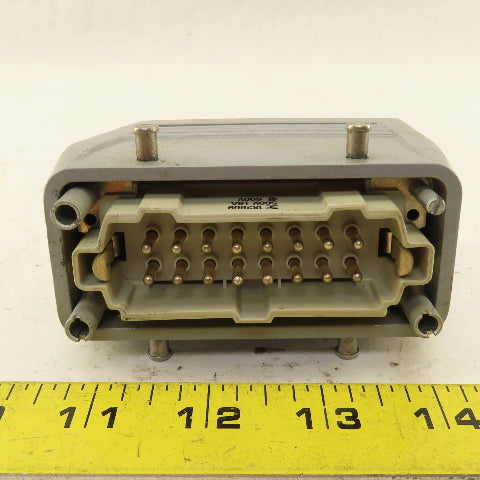 Weidmuller 182669 500V 16 Pin Male Connector Angle Side Entry Hood Assembly