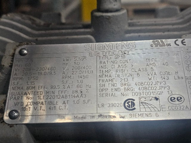 Viking Pump LQ4124B 3" Positive Displacement Cast Iron Pump Assembly 7.5Hp 3ph