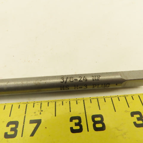 Thread Forms Inc. 3/8"-24 NF HS H-3 Plug Tap Extra Length 8" OAL 4 Flute