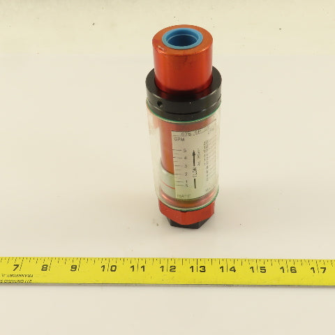 Hedland Flow Meter 3/4" NPT 0.876 SP GR 0.5-5 GPM Max Pressure 1000 PSI 400°