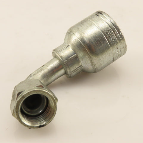 Eaton 3/8" Hose (-6) Crimp Female JIC Flare 3/8"-19 Elbow 90°