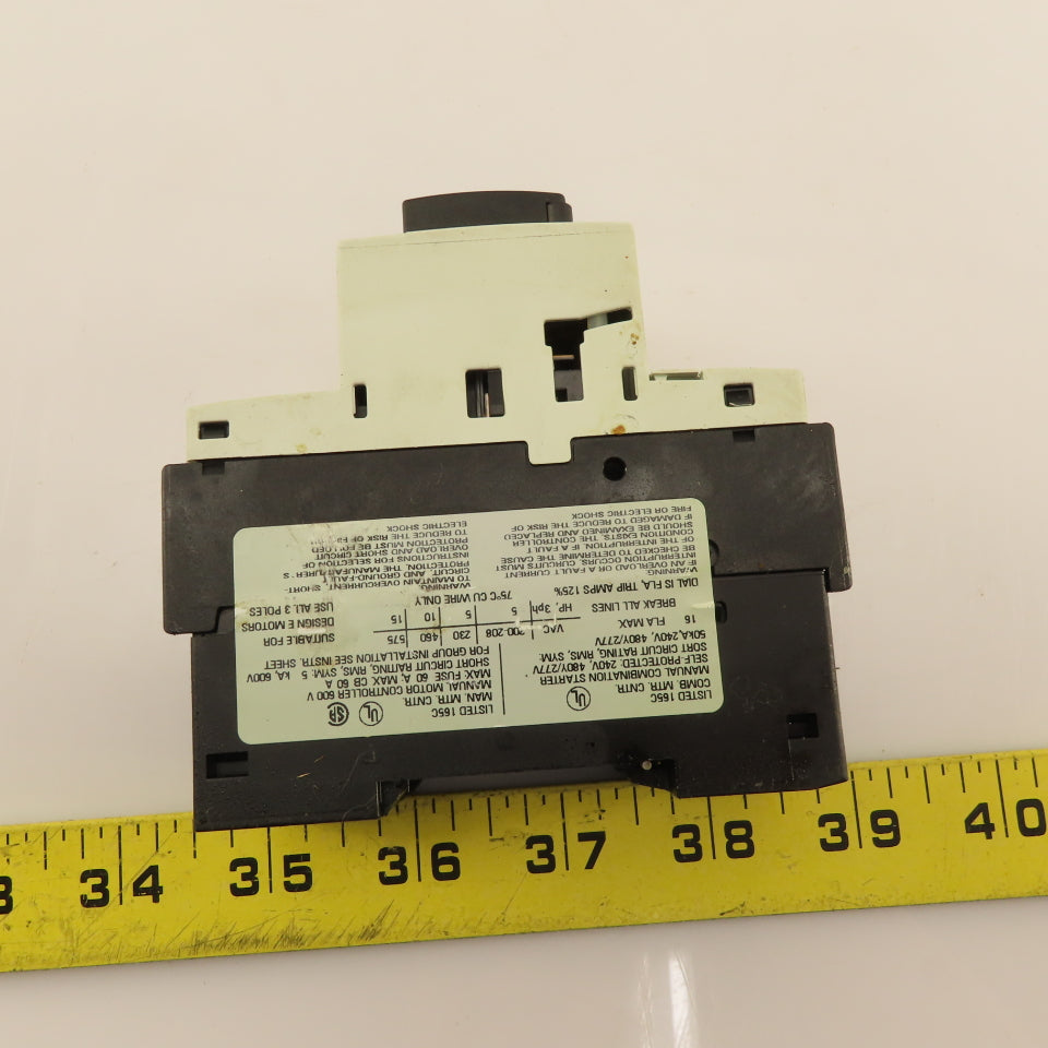 Siemens 3RV1021-4AA10 Circuit Breaker Motor Protection 600V 15Hp 3Ph 11-16A Trip