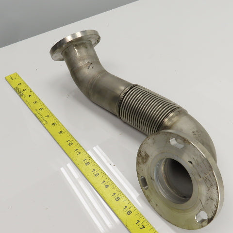 Laser Tube Pathway Flanged 90° Elbow W/Flex Bellows 45° Elbow 15" OAL