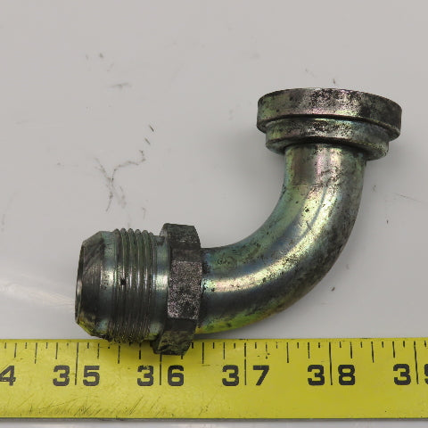 Eaton 1-3/4" SAE J518 Flange x 1" Male JIC Flare Elbow 90° Hydraulic Adaptor