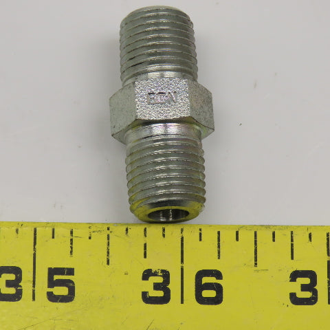 Eaton <-- 1/4" NPT Steel Hydraulic Pipe Nipple Lot Of 2