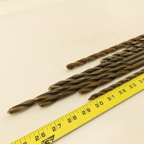 Misc. Lot Drill Bits 1MT High Speed Steel 5/16" To 15/32" Extra Length Lot of 8