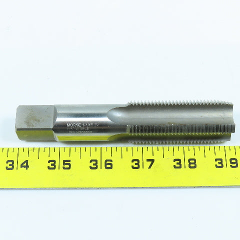Morse Cutting Tools 03567 1-1/16"-12 HS Plug Tap Straight 4 Flute ?5-1/8" OAL