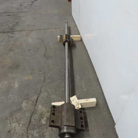 Mazak AJV 32/40 50mm Ball Screw 12mm Pitch Ball Nut 74" Screw Length 94-3/8" OAL