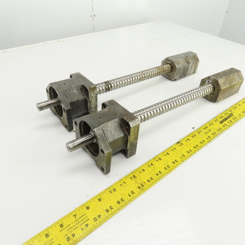 UVA 10 MD 24-3/4" OAL X-Axis Ball Screw & Nut Assembly 28mm OD 13" Travel Lot/2