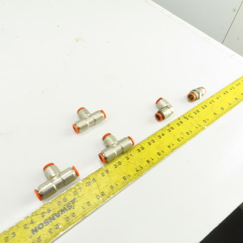 Brev MW 12mm Pneumatic Quick Connect Tee/Elbow Fittings Misc. Lot Of 5