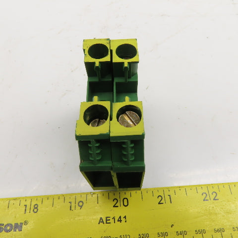 Wieland WK16 SL/35 750VAC 4-14AWG Din Mount Feed Thru Grounding Terminal Lot/ 2