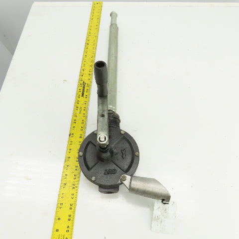 Rotary Crank Hand Drum Pump 20-1/2" Spout 3/4" NPT Out