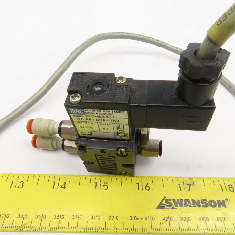 MAC 45A-AA1-DDAJ-1KD 1/8" NPT 4/2 Way Solenoid Valve 24VDC Coil