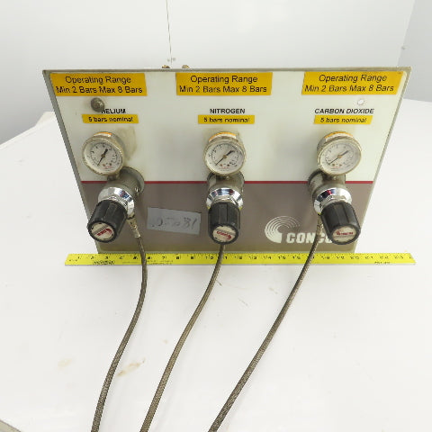 Concoa 6242112-01-001 3 Regulator Laser Gas Supply Panel 0-200PSI