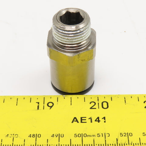 Legris 3/8" NPT x 1/2" Tube Push To Connect Stainless Steel Straight Fitting