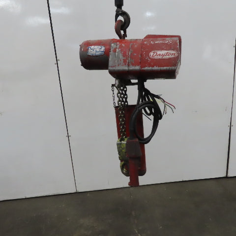 Dayton 3Z326 2 Ton Electric Hoist 10' Lift 8 FPM 230/460V 3Ph