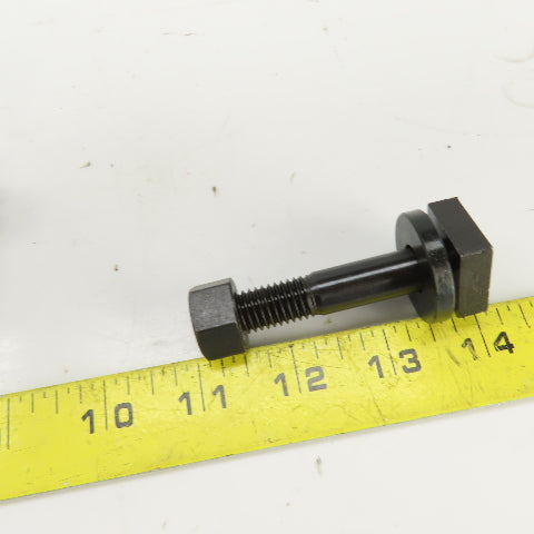 7/8" Square Hex Head Bolt 1/2-13 TPI W/Nut 2-5/8" OAL Lot Of 2