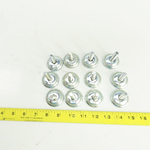 1-5/8" OD Studded Pivoting Leveling/Mounting Feet 3/8-16" Stud Lot Of 12