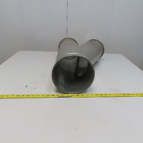 8" x 7" x 7" Quick-Clamp Rolled Edge Duct Wye Joint Galvanized Steel 23" OAL