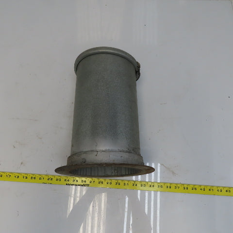 Quick-Clamp Rolled Edge Duct Nipple Flange 7" Dia x 12" Galvanized Steel W/Clamp