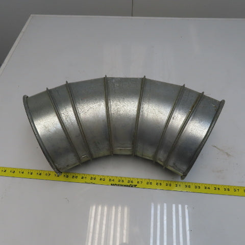 8" Diam Quick-Clamp Rolled Edge Duct 60° Elbow Galvanized Steel