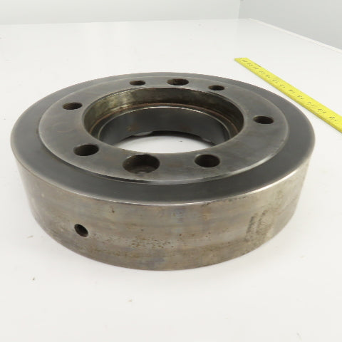 Forkardt Lathe Chuck Adapter Back Plate 10" OD 6-3/4" Hole Centers 2-1/4" W